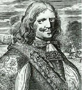 Sir Henry Morgan († 1688), walisischer Freibeuter. Lithografie aus dem 18. Jh.